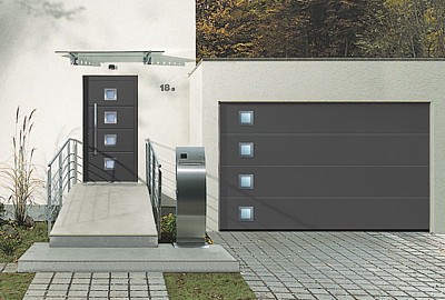 Hormann matching front entrance door anthracite finish